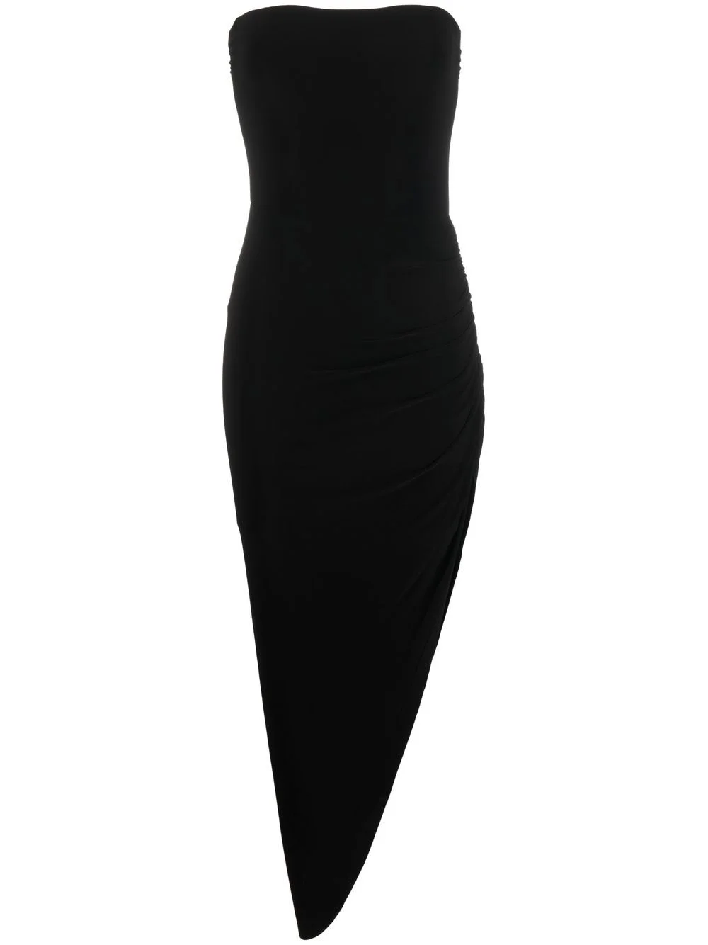 strapless asymmetric bodycon dress - 1