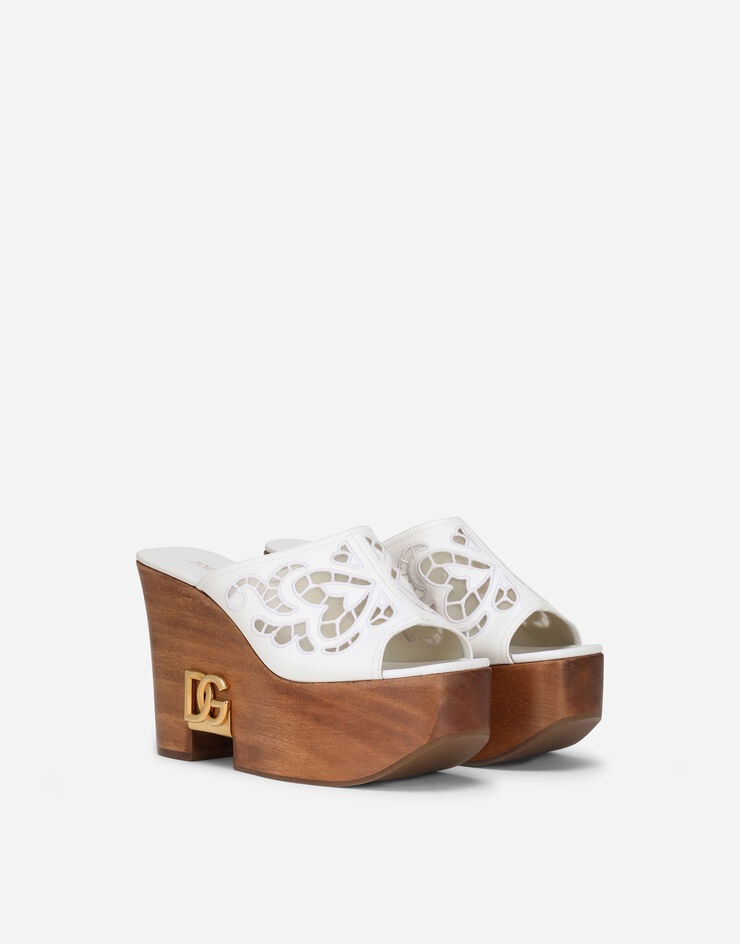 Embroidered nappa leather wedges - 2