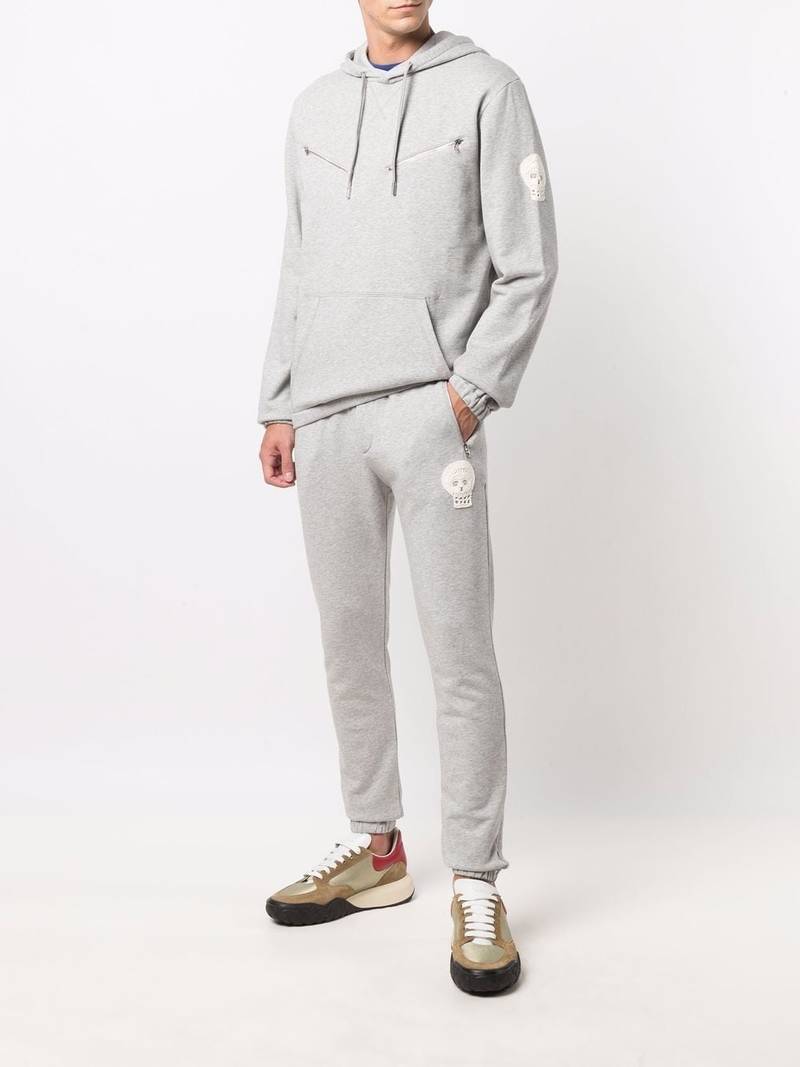 Alexander McQueen skull-patch zip-detail hoodie outlook