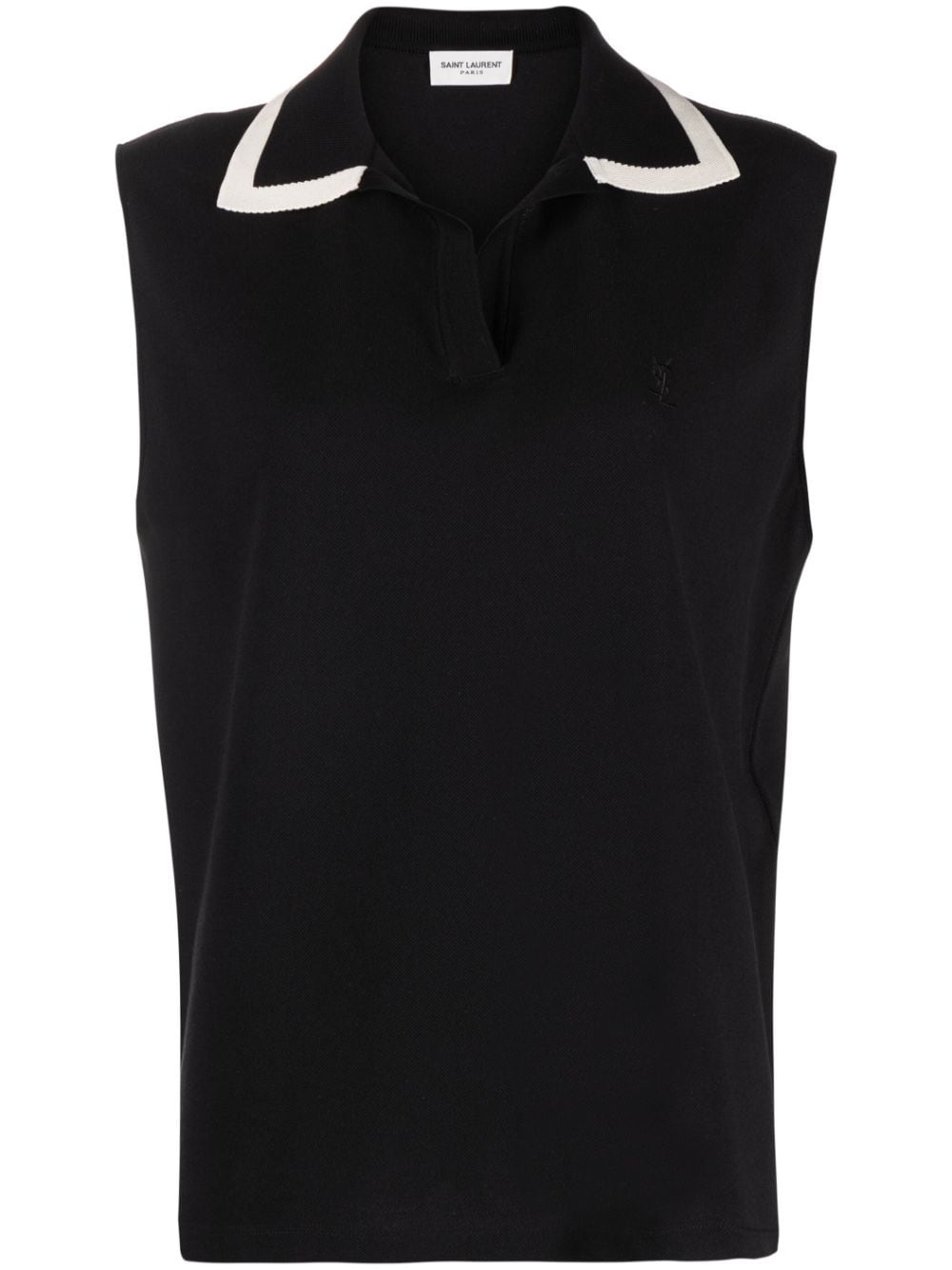 logo-embroidered sleeveless top - 1