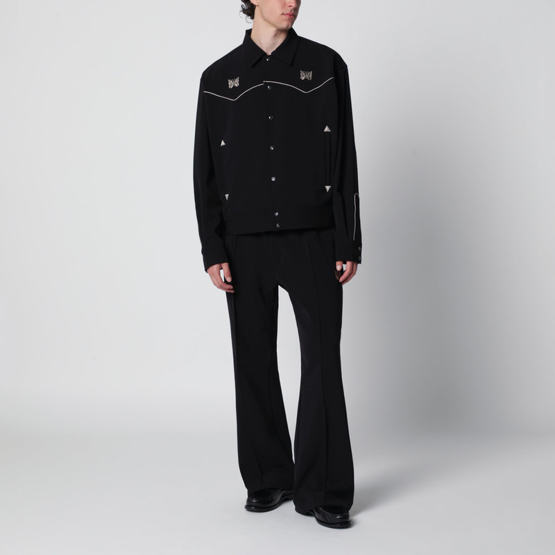 NEEDLES Piping cowboy jacket in stretch polyester black outlook
