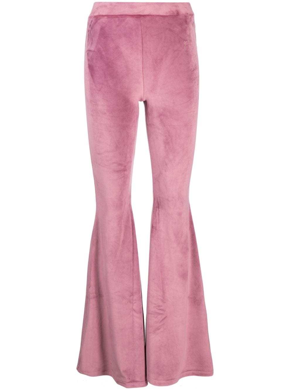 velvet flared trousers - 1