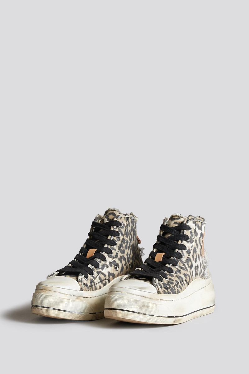 KURT HIGH TOP SNEAKER - DISTRESSED LIGHT LEOPARD 4