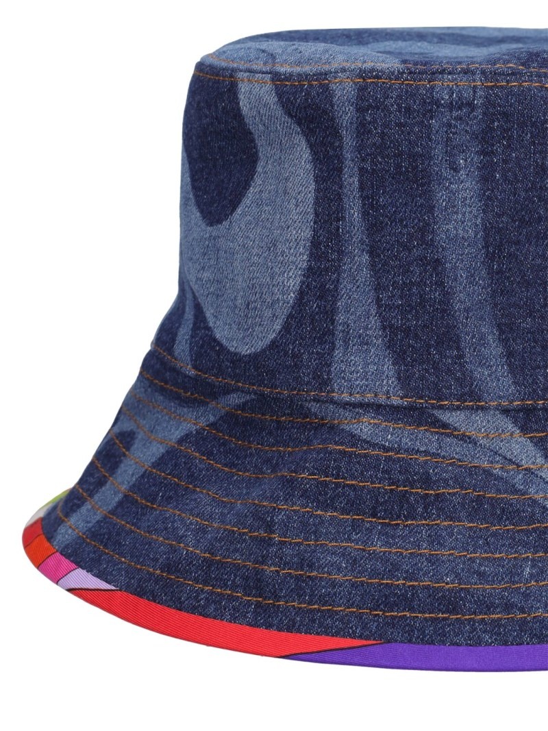 Lasered denim bucket hat - 4