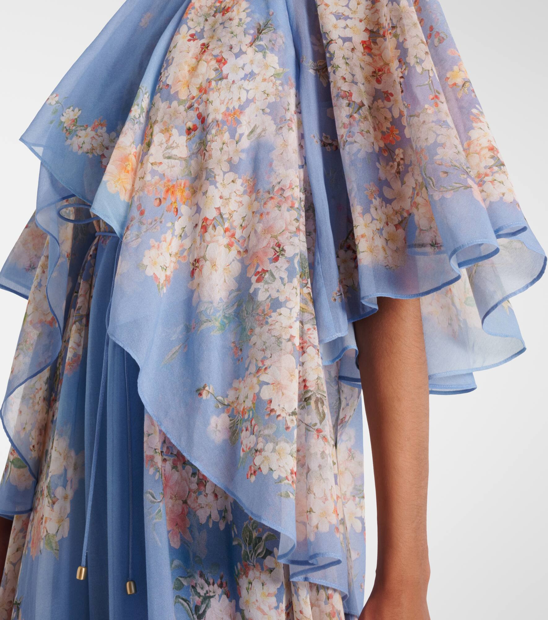 Cascadian cotton and silk georgette maxi dress - 5