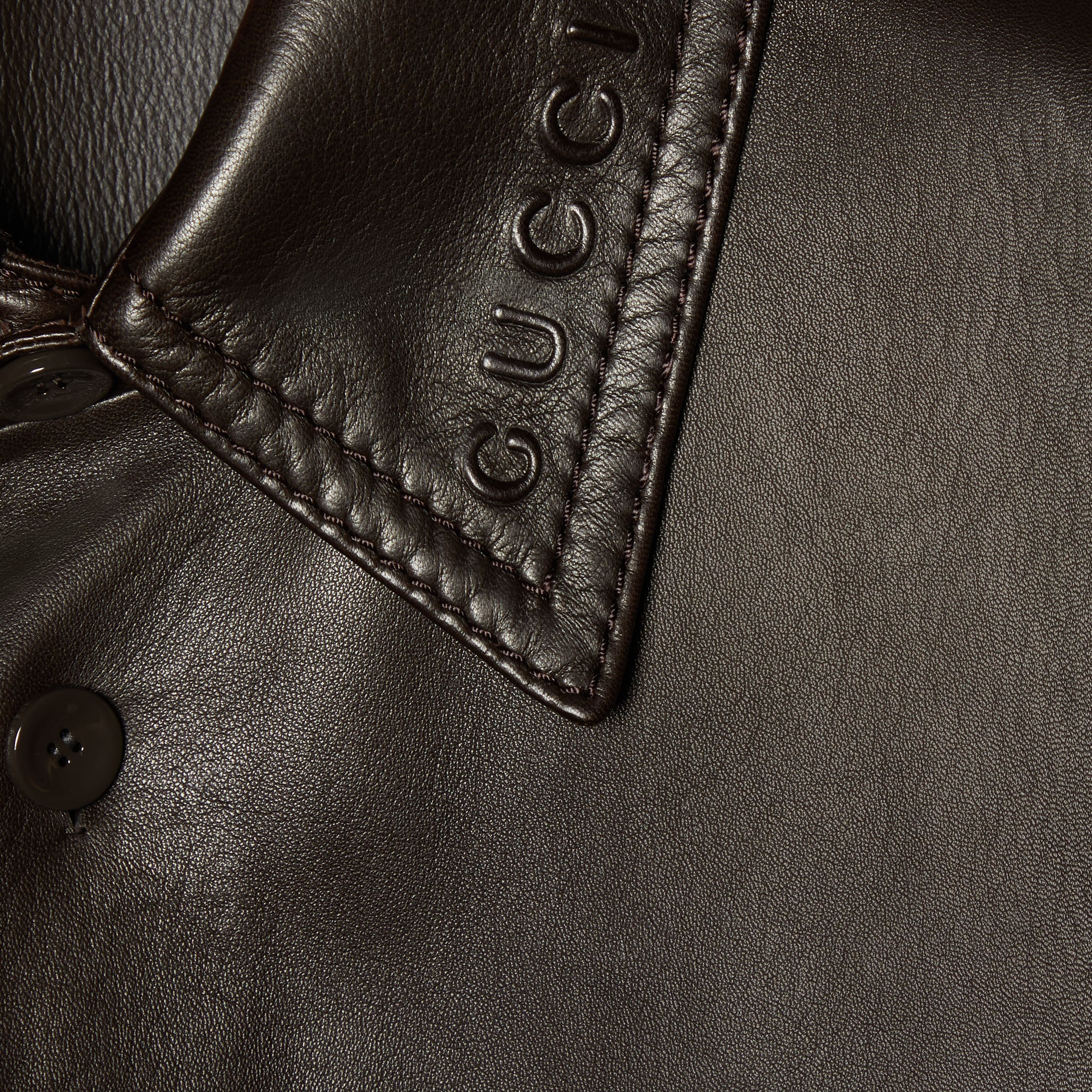 Embossed plongè leather shirt - 6
