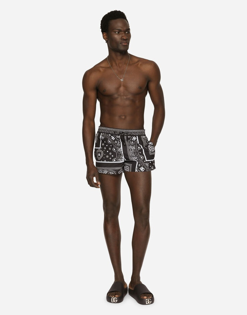 Short swim trunks with bandanna print 3