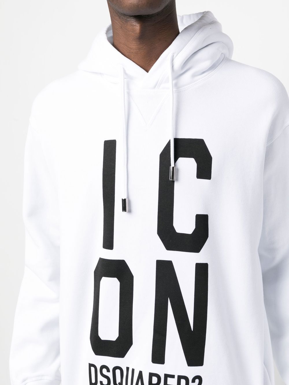 Icon-print cotton hoodie - 5