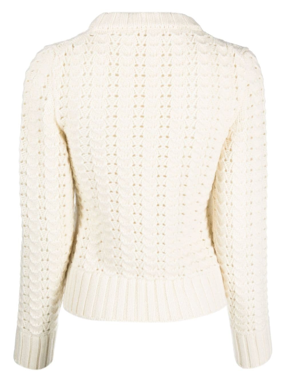 crew-neck pointelle-knit jumper - 2