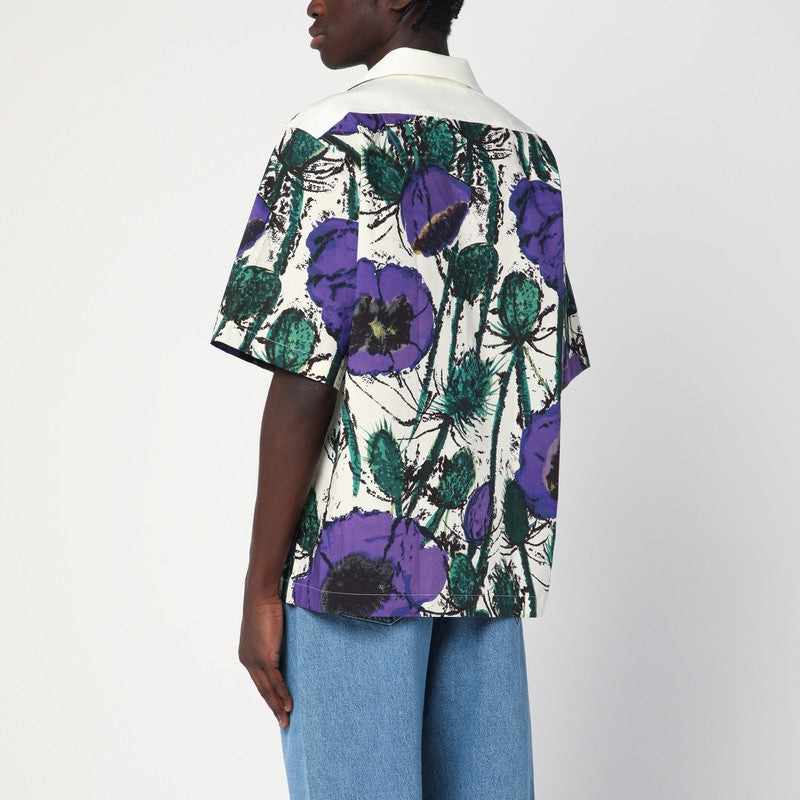 Wales Bonner Highlife Bowling Shirt With Purple Print Men - 2