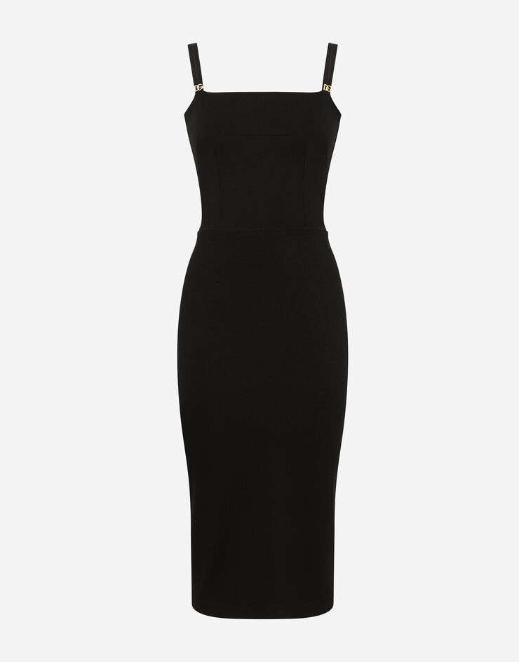 Jersey calf-length dress with DG embellishment - 1