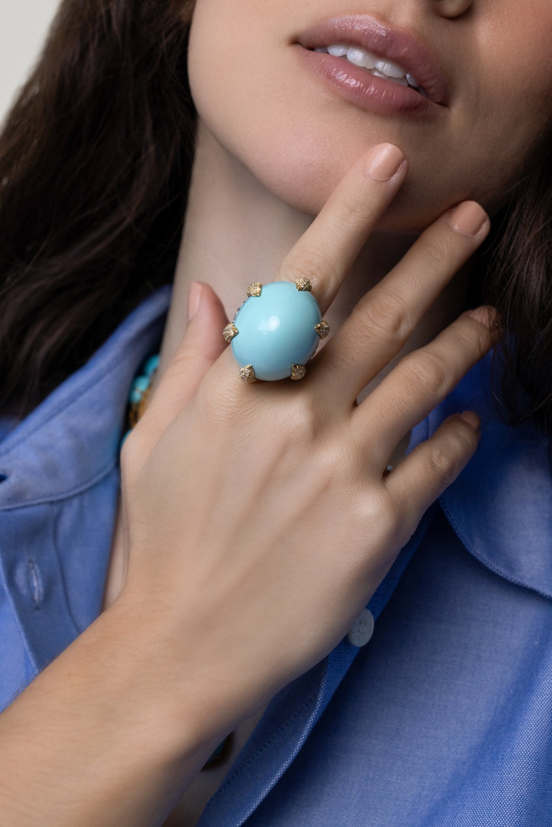 DAVID WEBB Turquoise Talon Ring outlook