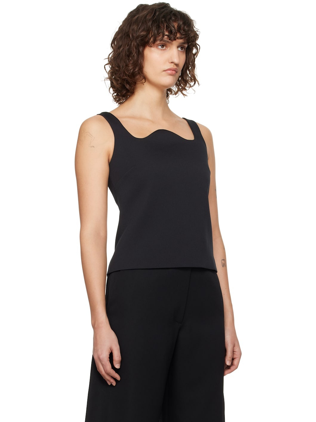 Black RC Signature Curved Neck Top - 2
