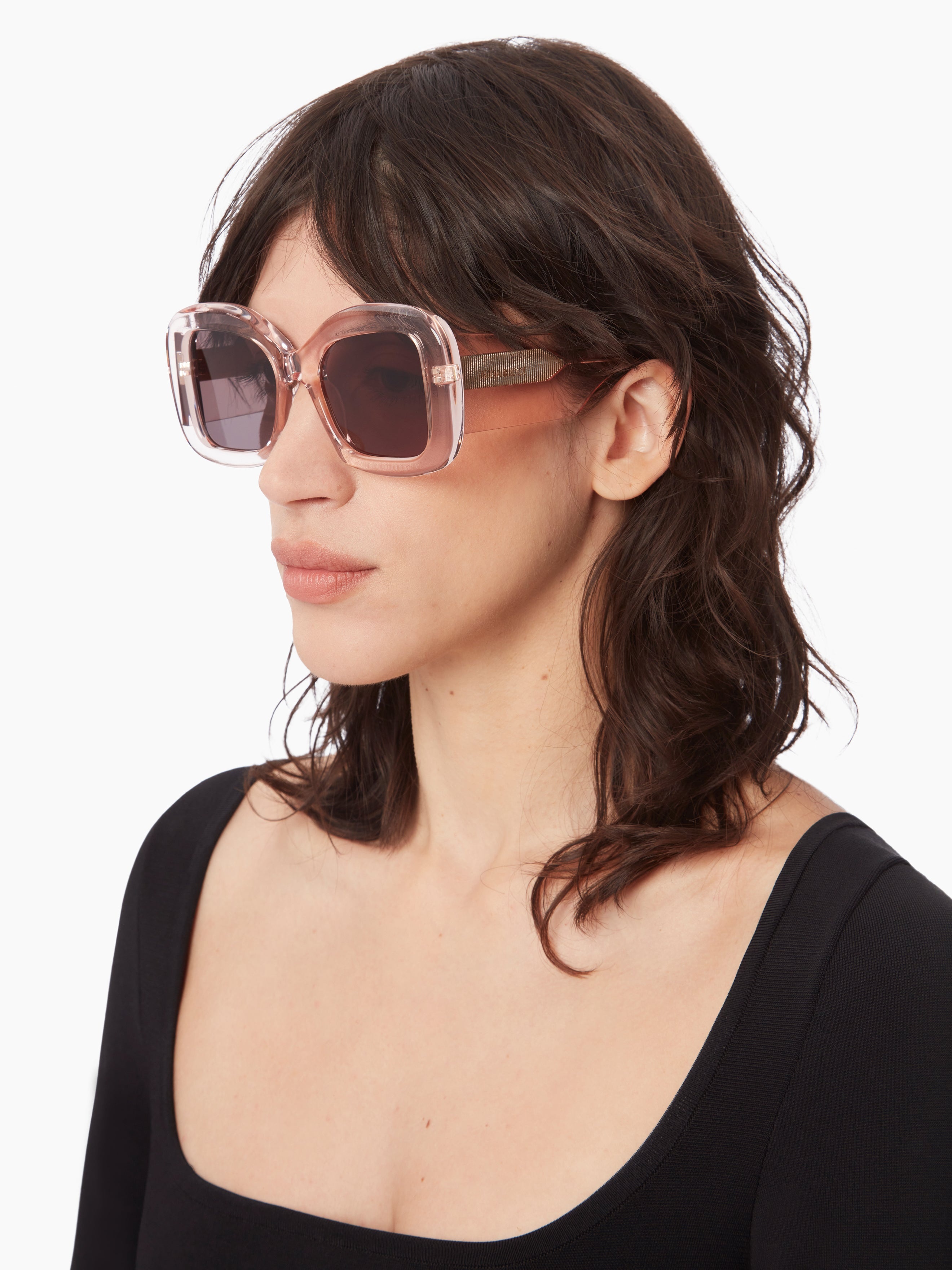 Full Moon oversize shiny transparent Sunglasses - 3