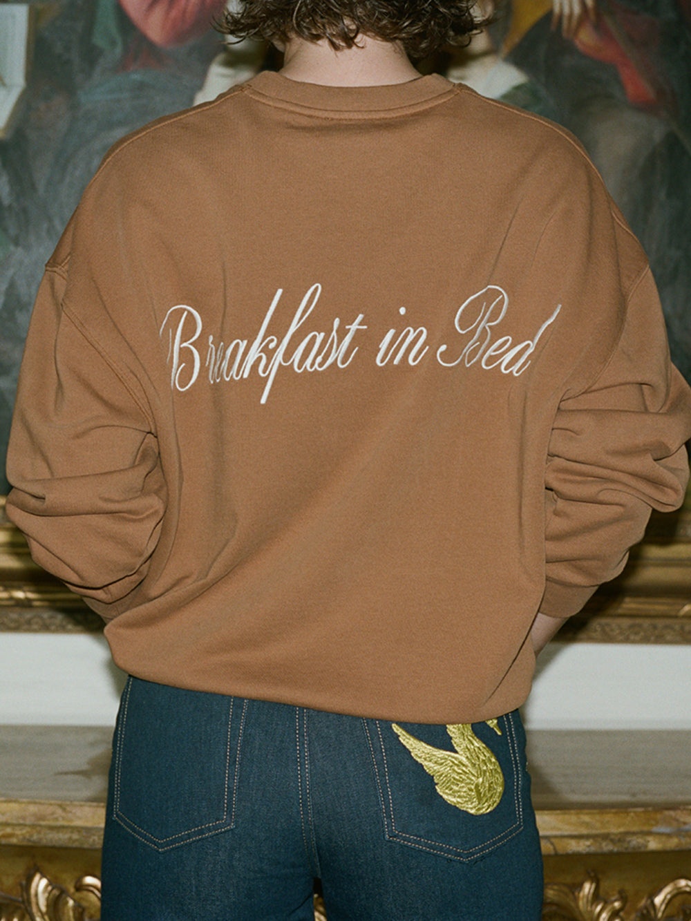 Ritz Unisex Breakfast In Bed Crewneck in Camel - 2