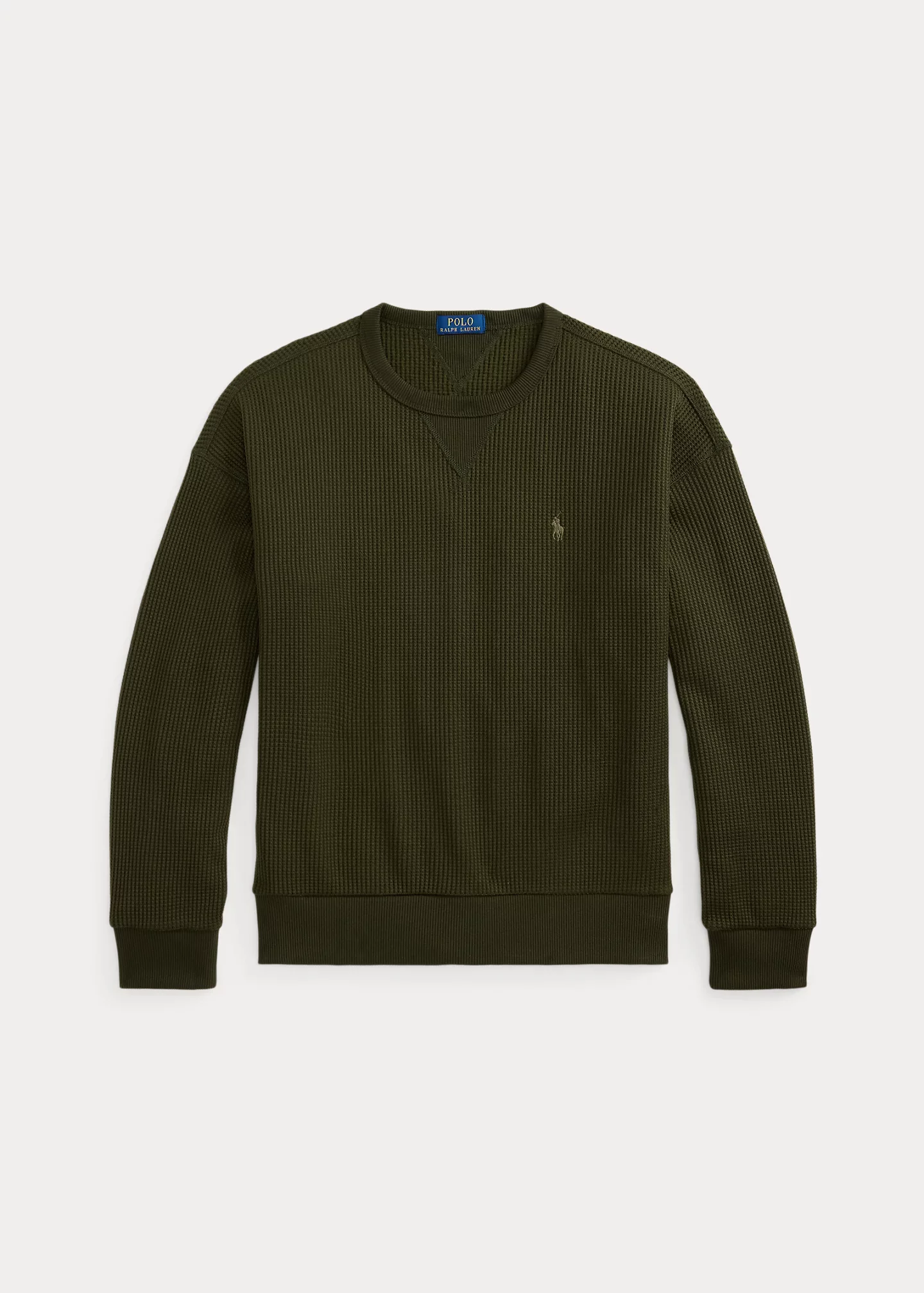 Relaxed Fit Waffle-Knit Sweatshirt - 1