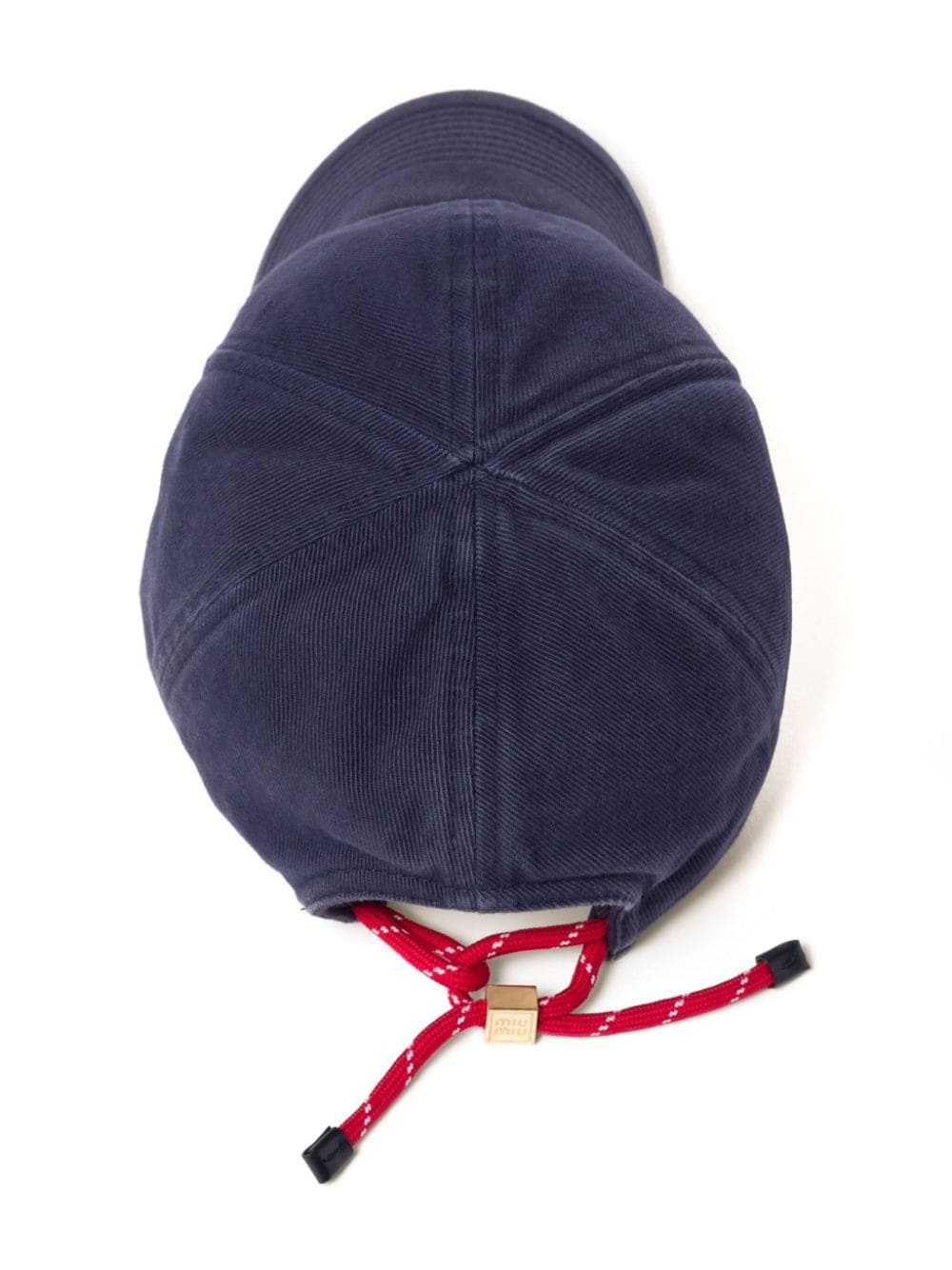 MIU MIU | DENIM & CORDUROY BASEBALL CAP NAVY キャップ UNISEX Logo denim and corduroy baseball cap in blue - Miu Miu