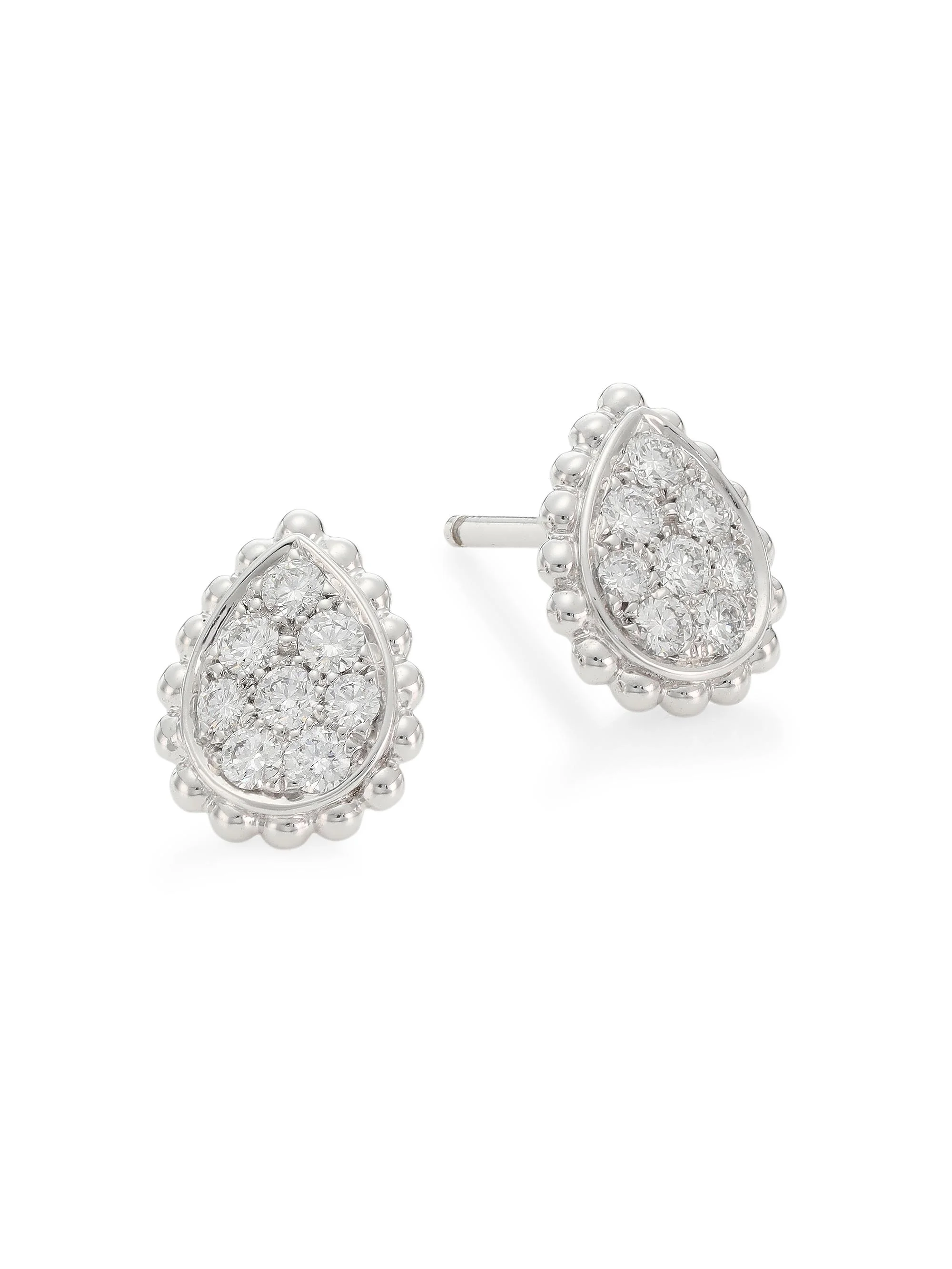 Women's Serpent Bohème 18K White Gold & Diamond Stud Earrings - White Gold - 1