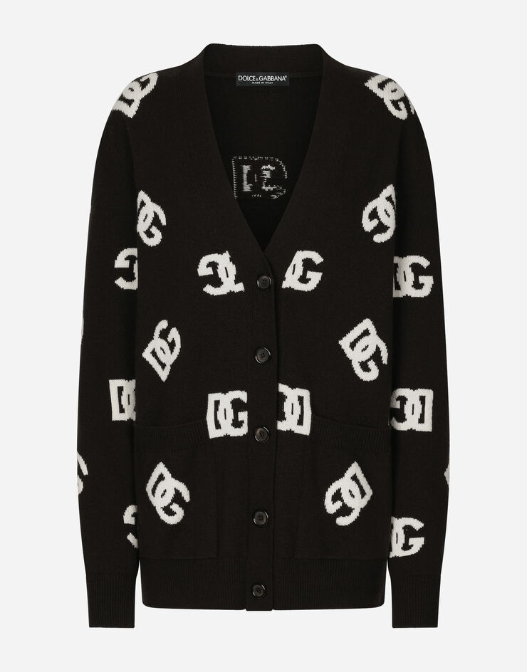 Wool cardigan with DG inlay - 1
