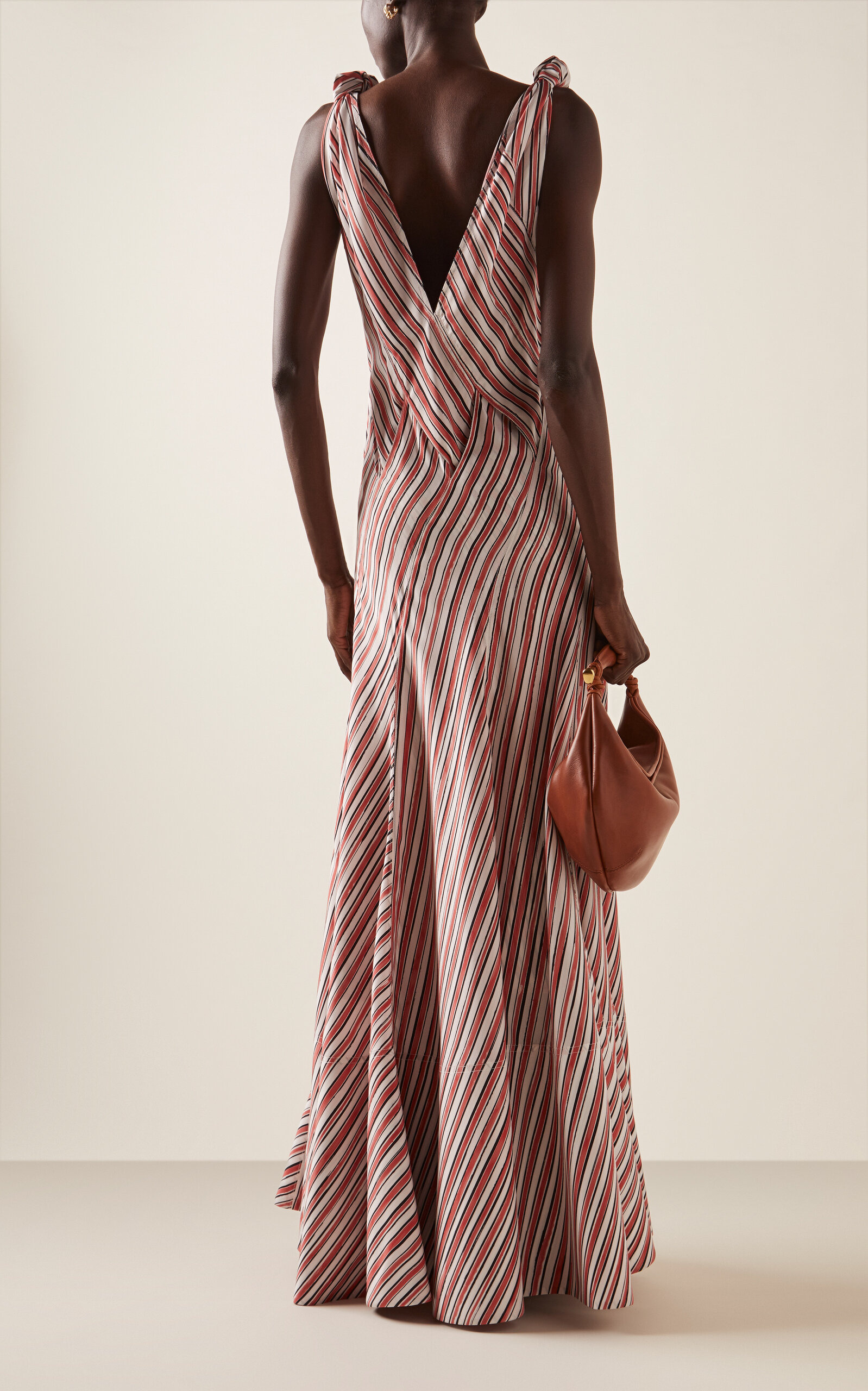 Striped Habotai Silk Gown multi - 4
