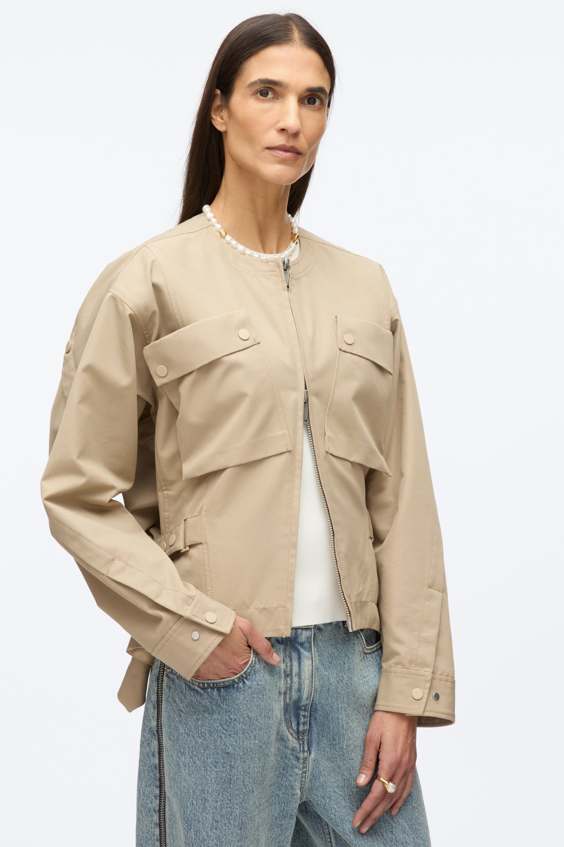 Cargo Jacket with Flounce Hem - 6