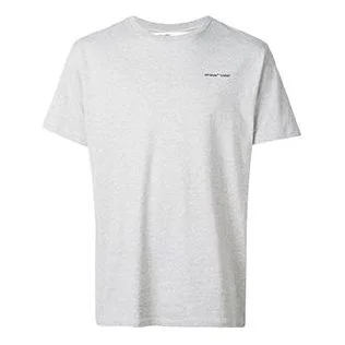 Off-White Chest Alphabet Logo Slim Fit Short Sleeve Gray OMAA027S191850220710 - 1