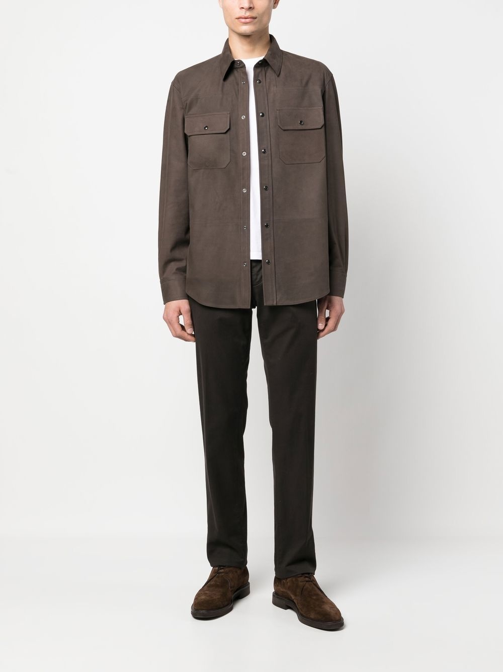 calf-suede shirt-jacket - 2