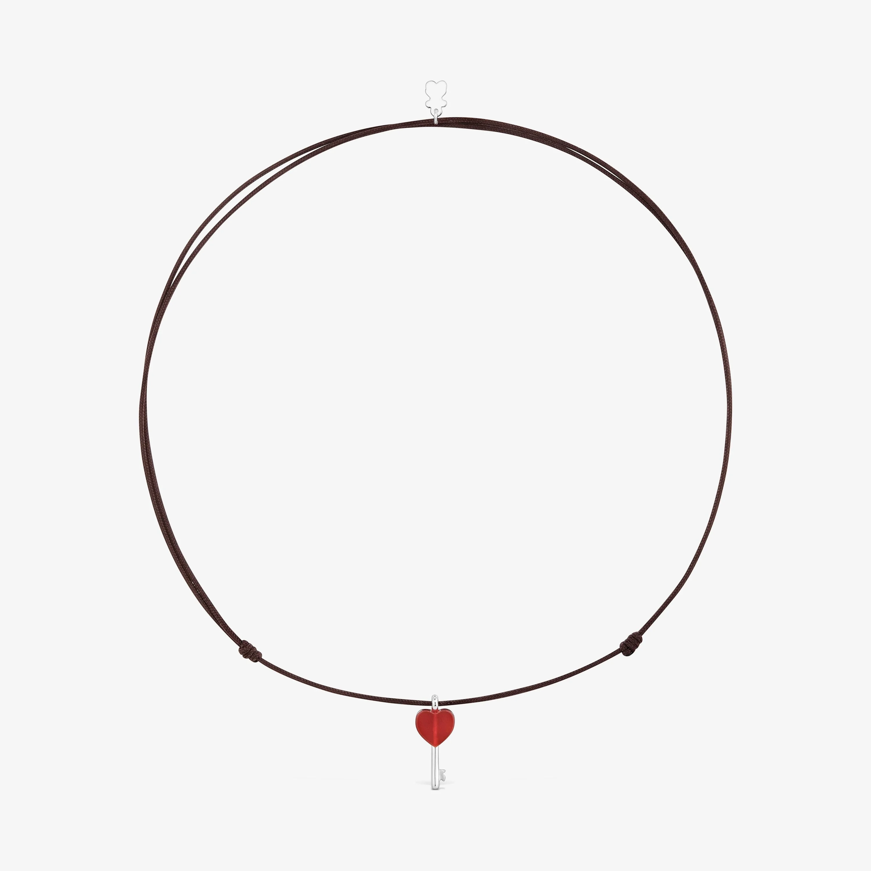 Silver, brown nylon and carnelian Necklace TOUS Unlock - 1