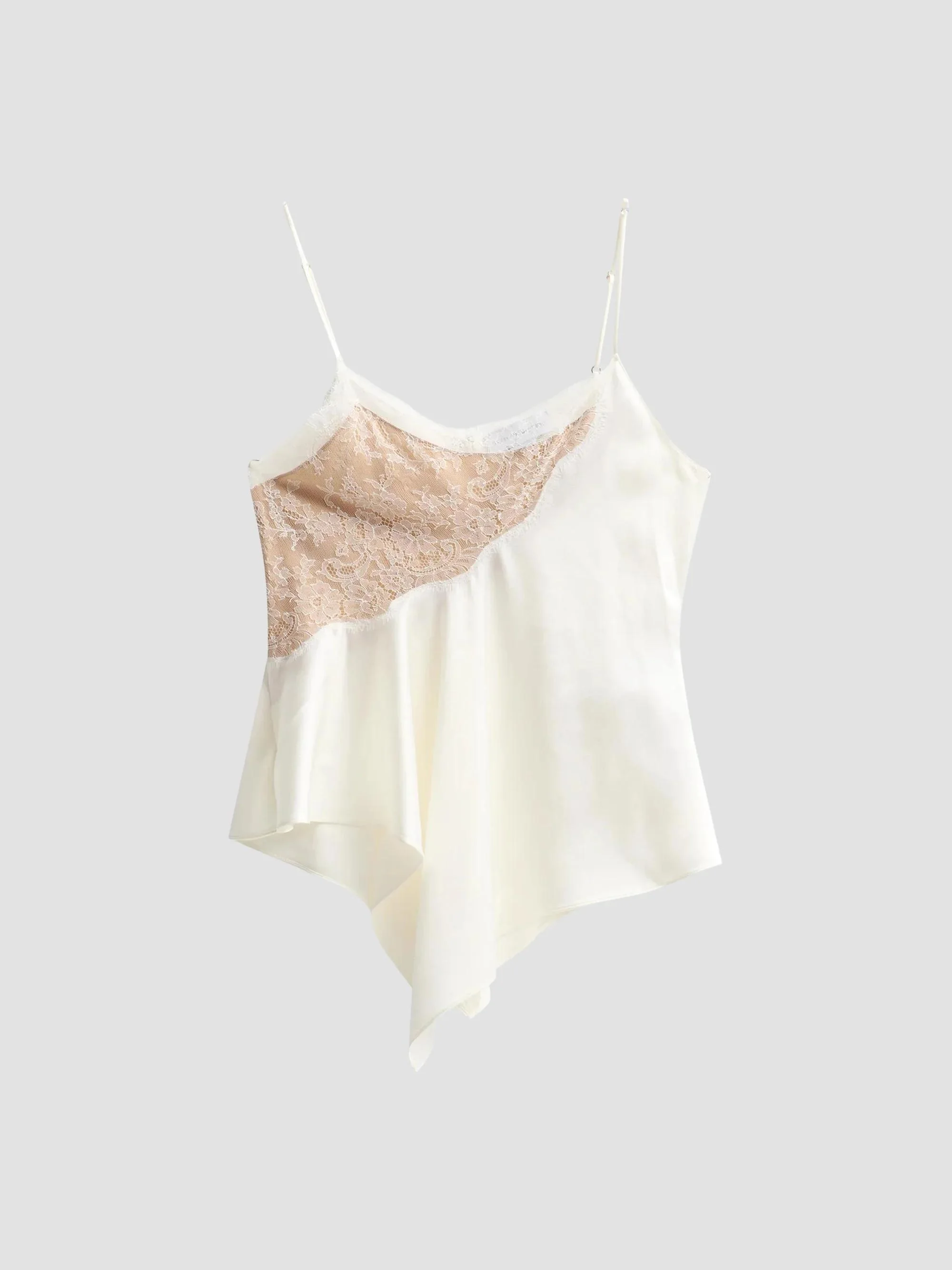 Women's Lace-Trimmed Cami - Cream - 1