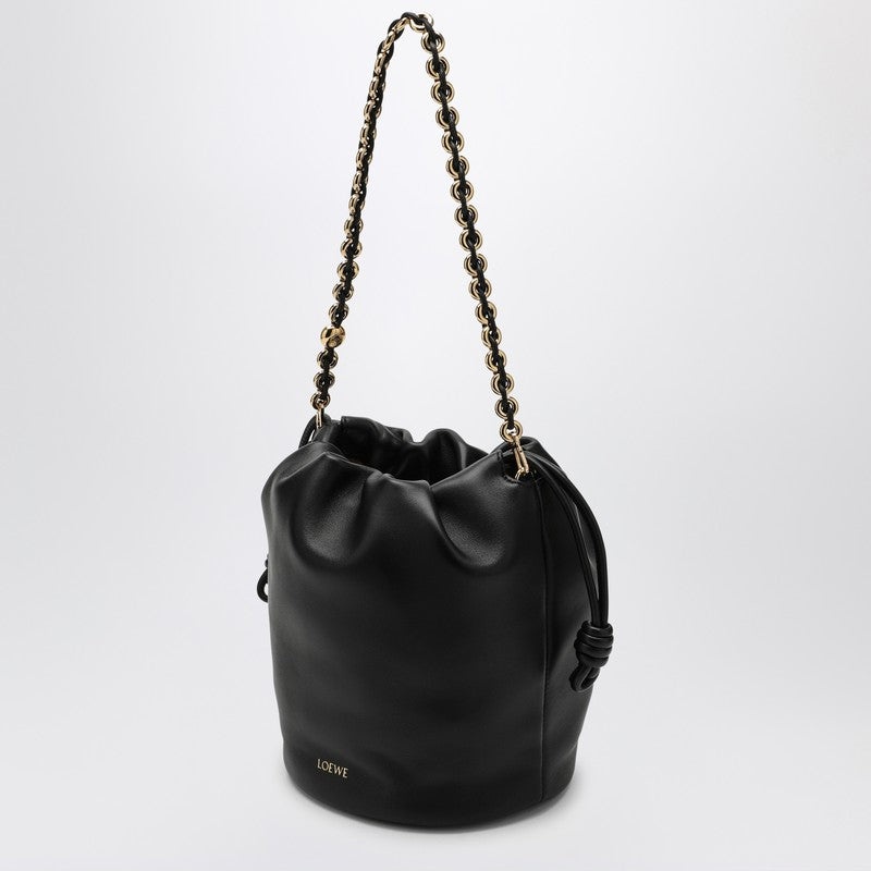 Loewe Flamenco Purse Bucket Bag Black Leather Women - 5