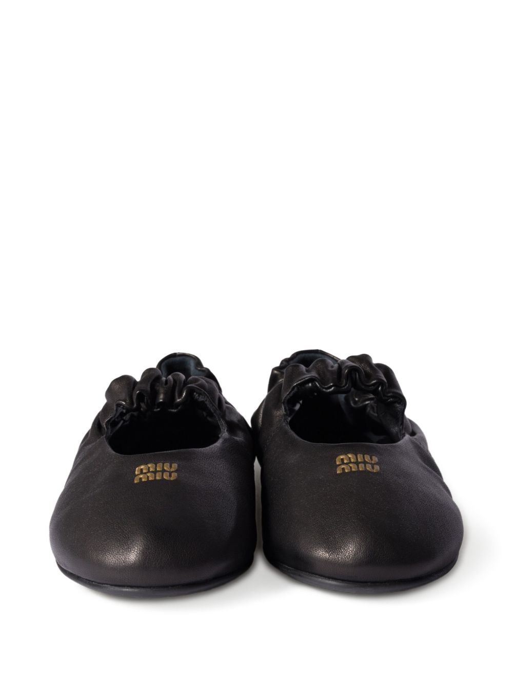 elasticated-detail ballet flats - 3