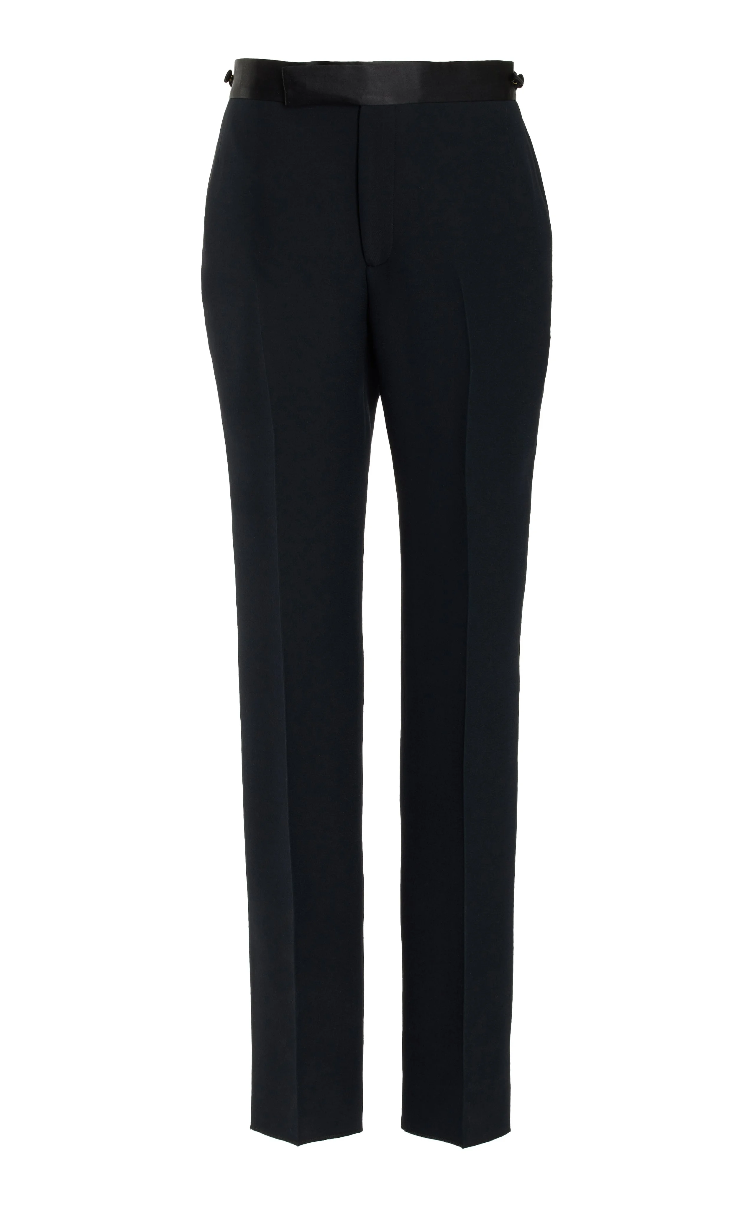 Simons Pant in Black Silk Wool Cady - 1