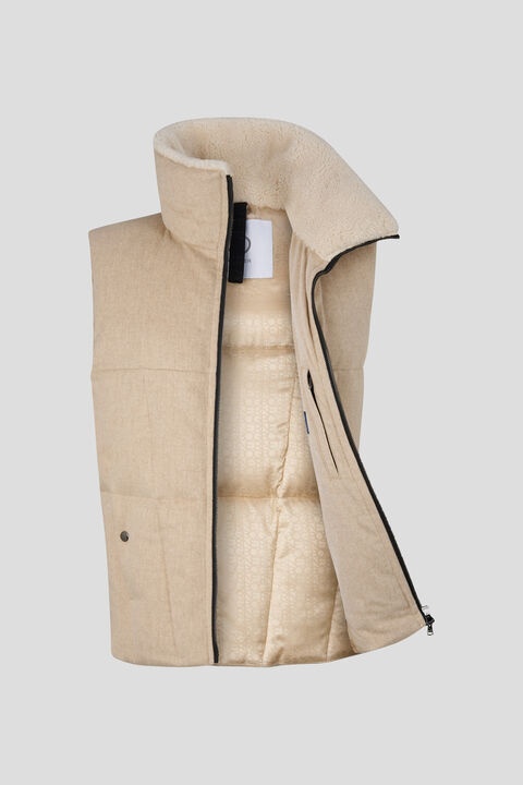 Xeno cashmere down vest in Camel - 2