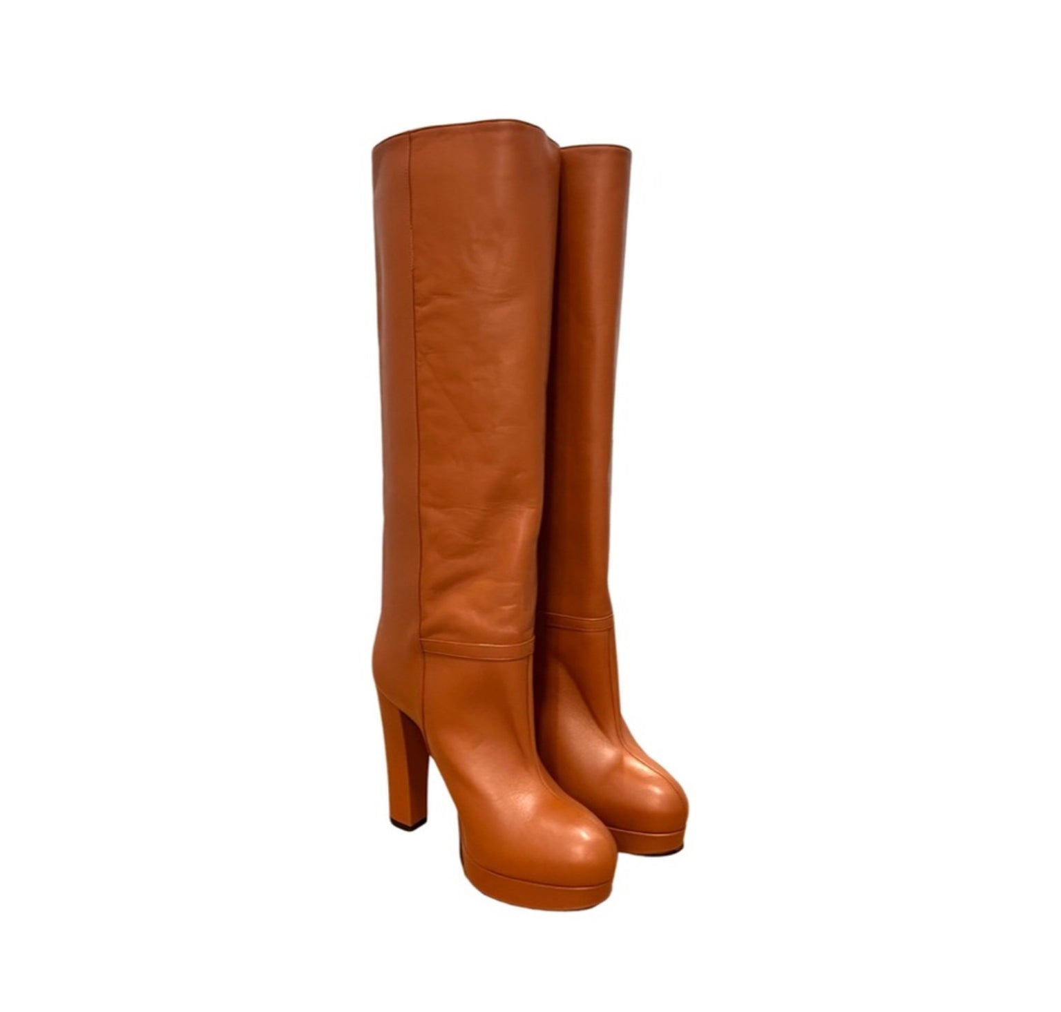 Gucci Ribbed Leather Platform Knee Boots - 4