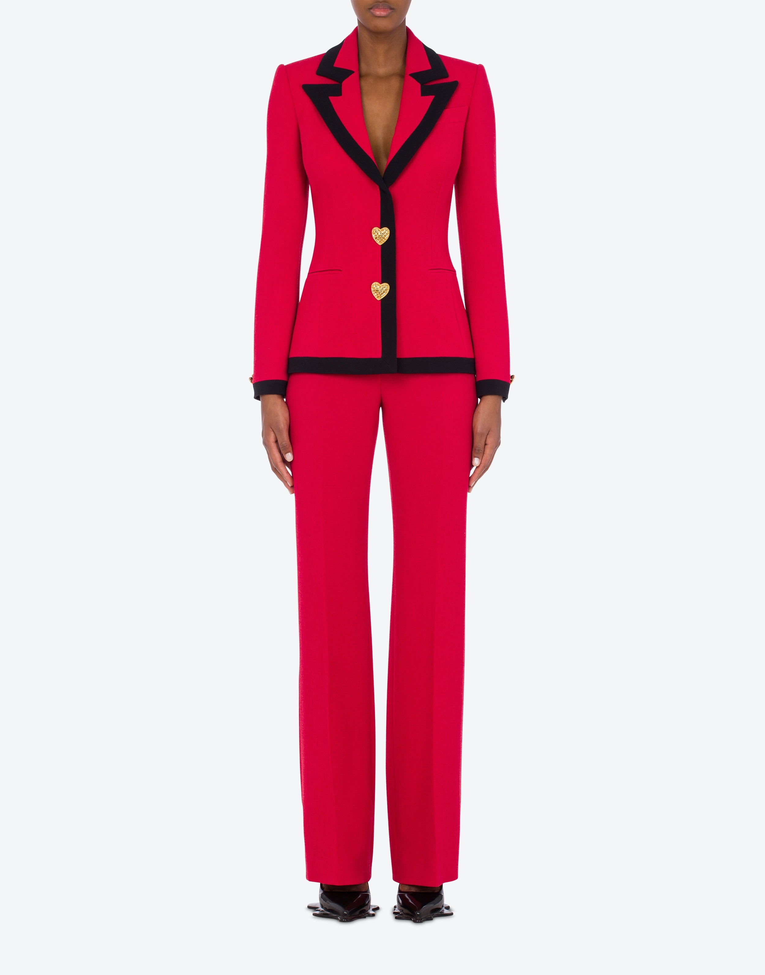 HEART BUTTONS STRETCH CRÊPE JACKET - 2