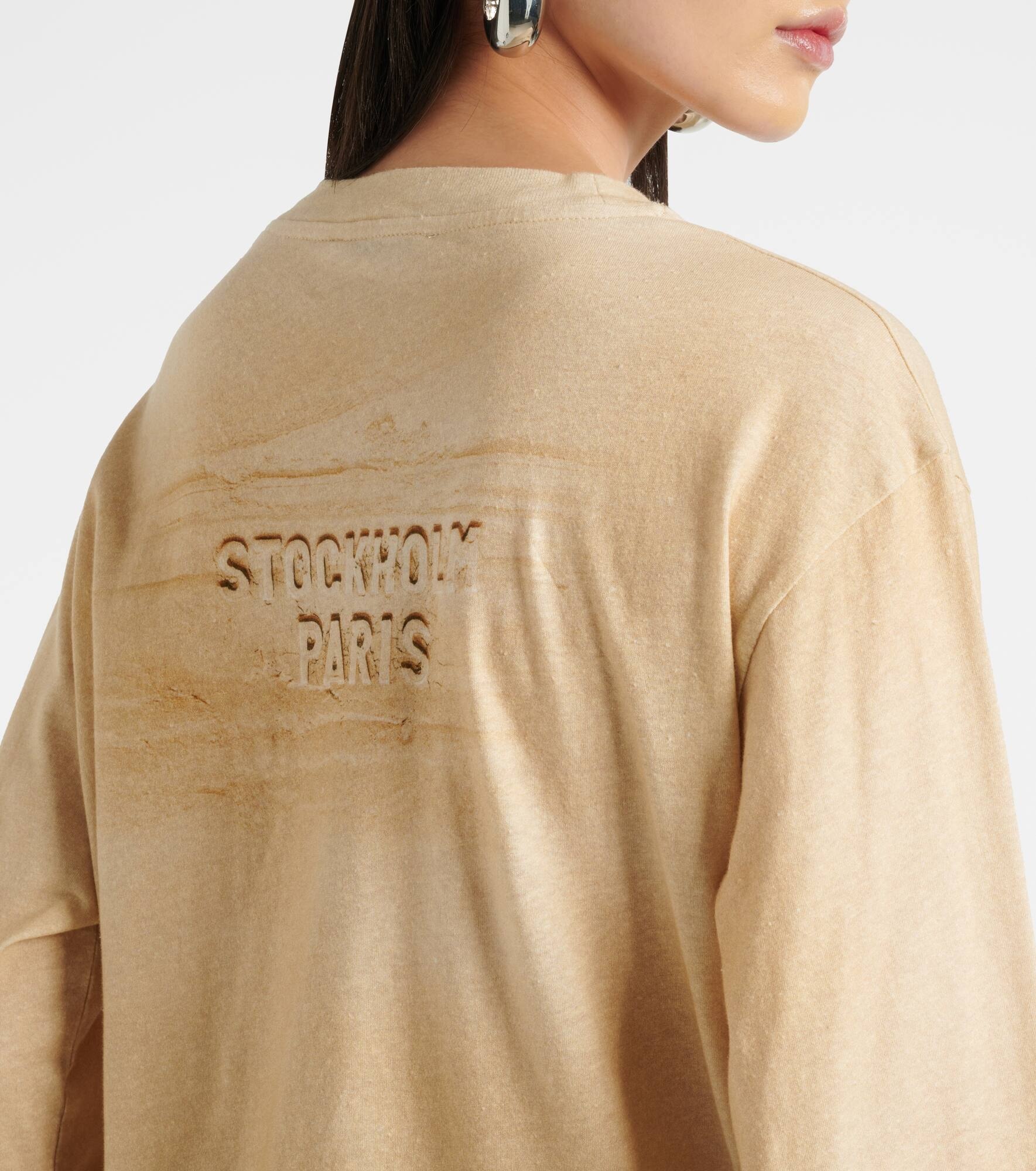 Logo distressed cotton jersey T-shirt - 4