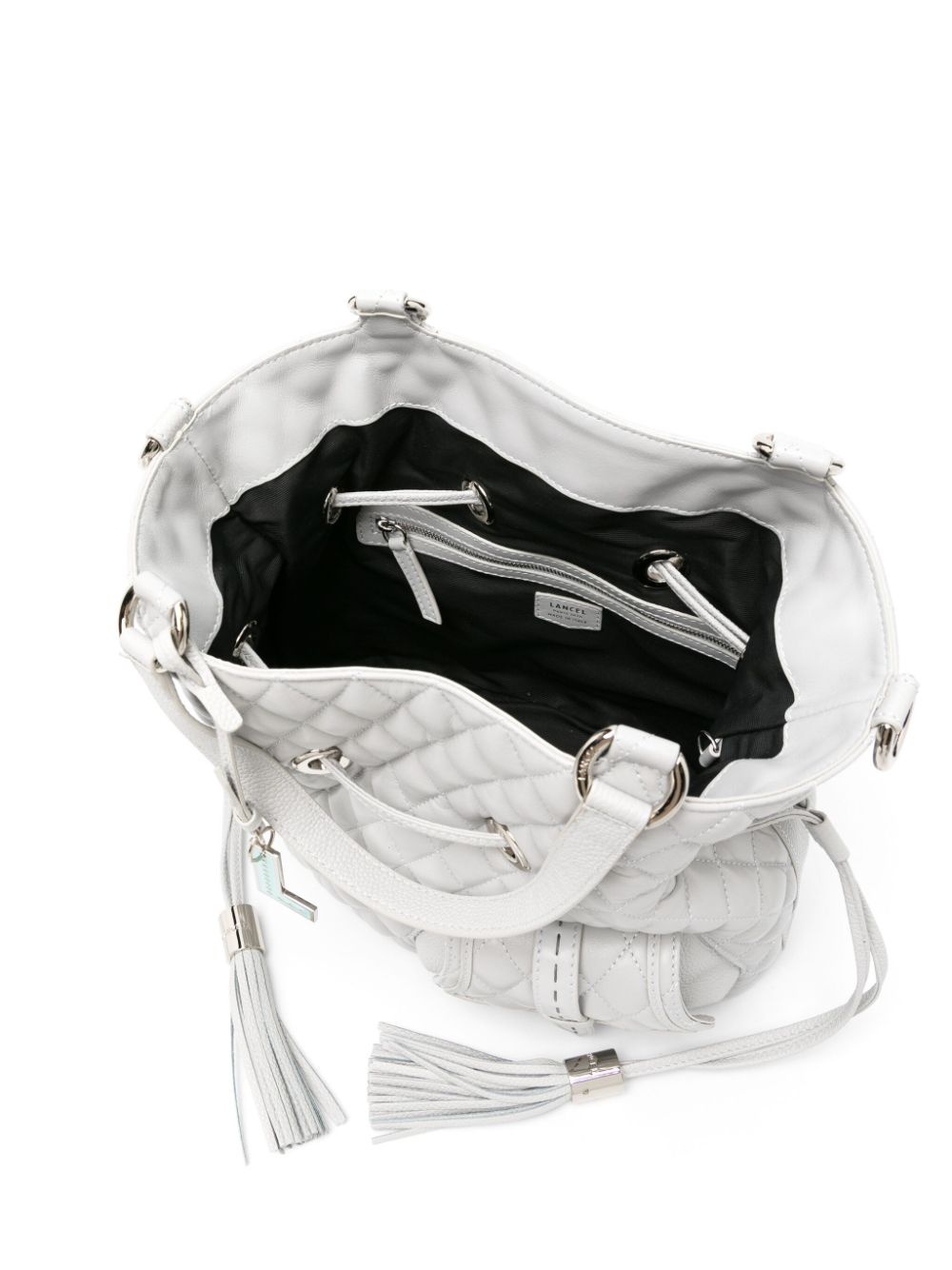 medium quilted leather bucket bag - 4