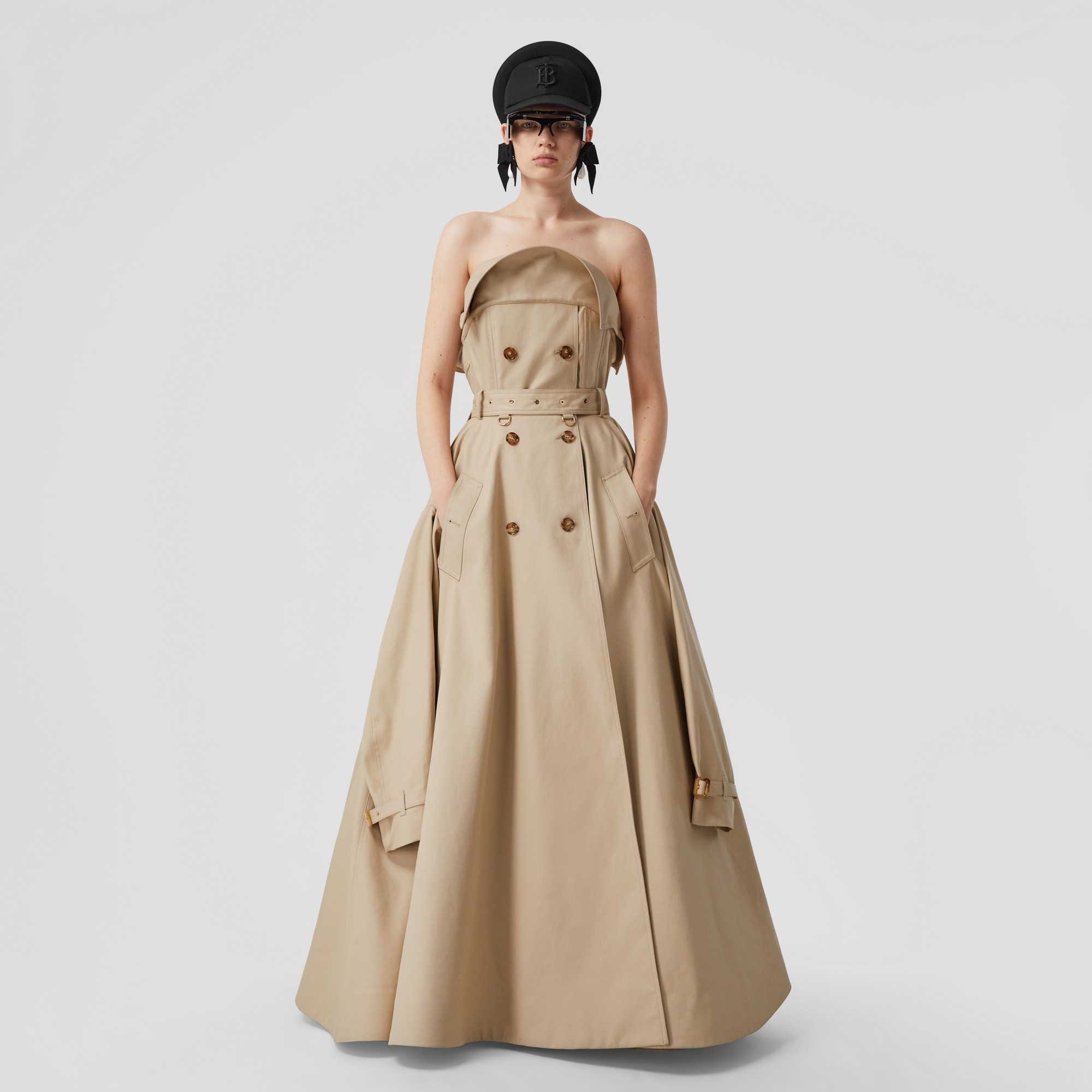 Cotton Gabardine Belted Trench Gown - 2