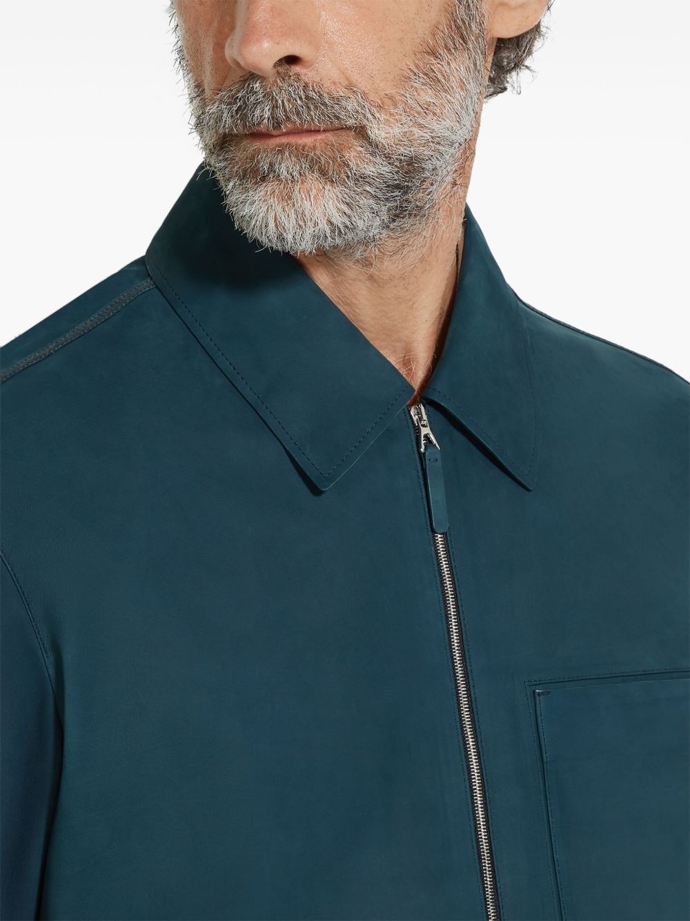 leather shirt jacket - 4