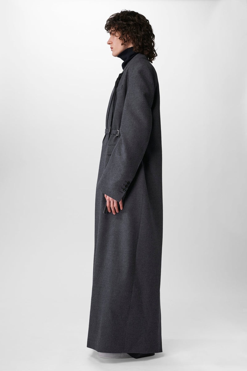 Silas Long High Comfort Coat Brushed Wool - 2