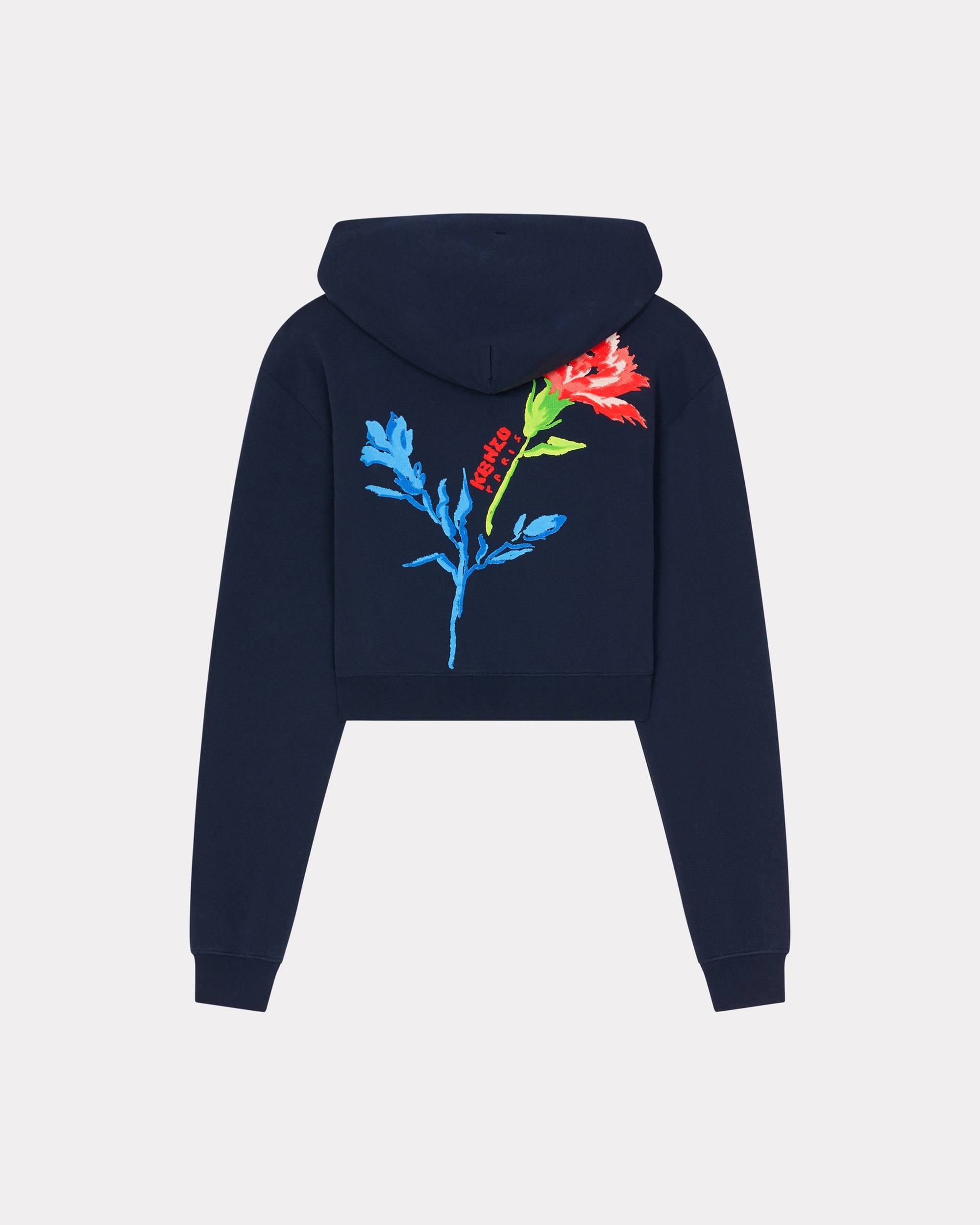 Hooded 'KENZO Drawn Flowers' embroidered sweatshirt - 2