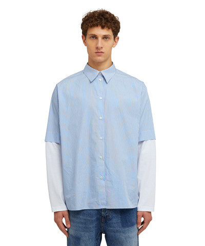 MSGM Poplin cotton striped shirt with long-sleeve shirt incorporated outlook