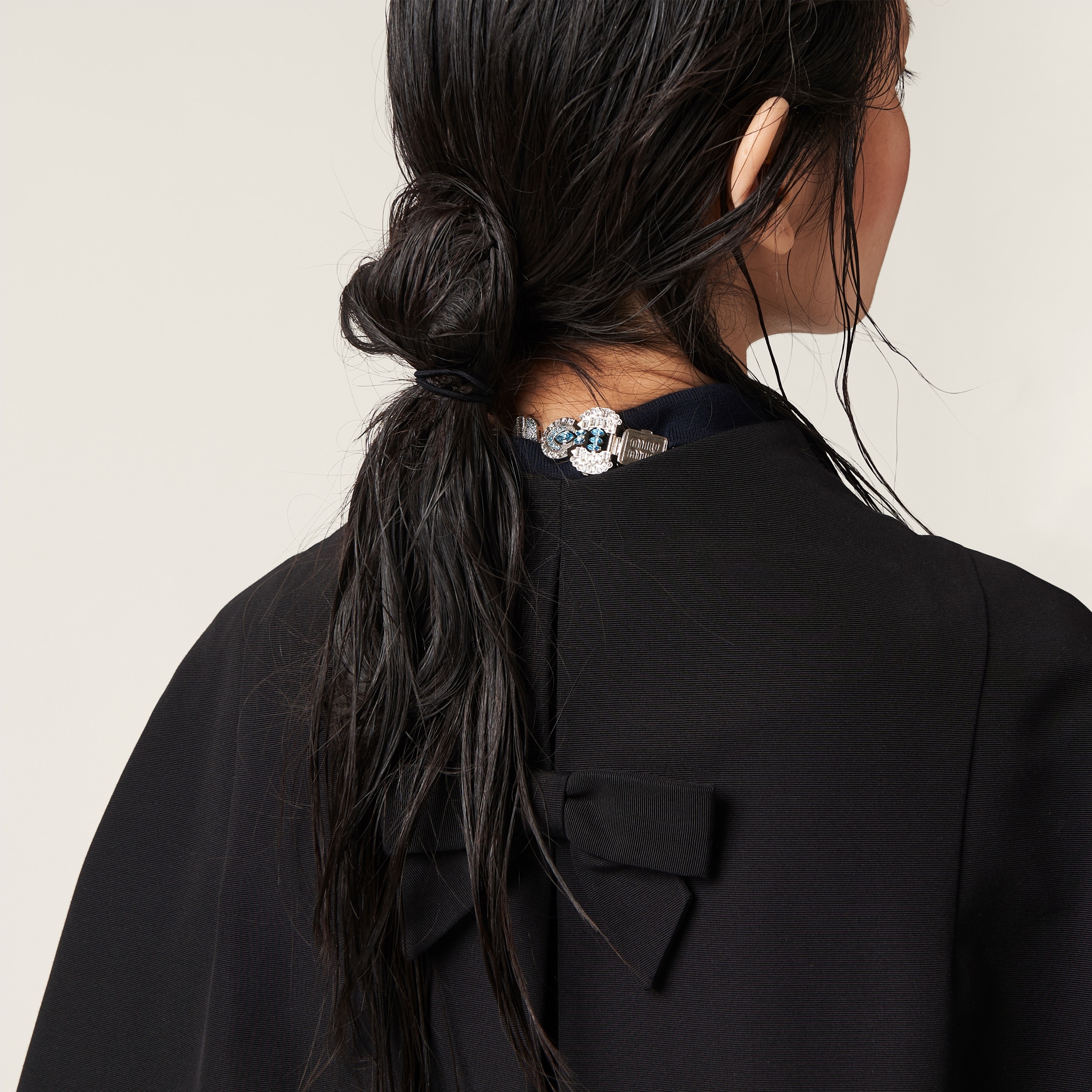Single-breasted grosgrain cape - 5