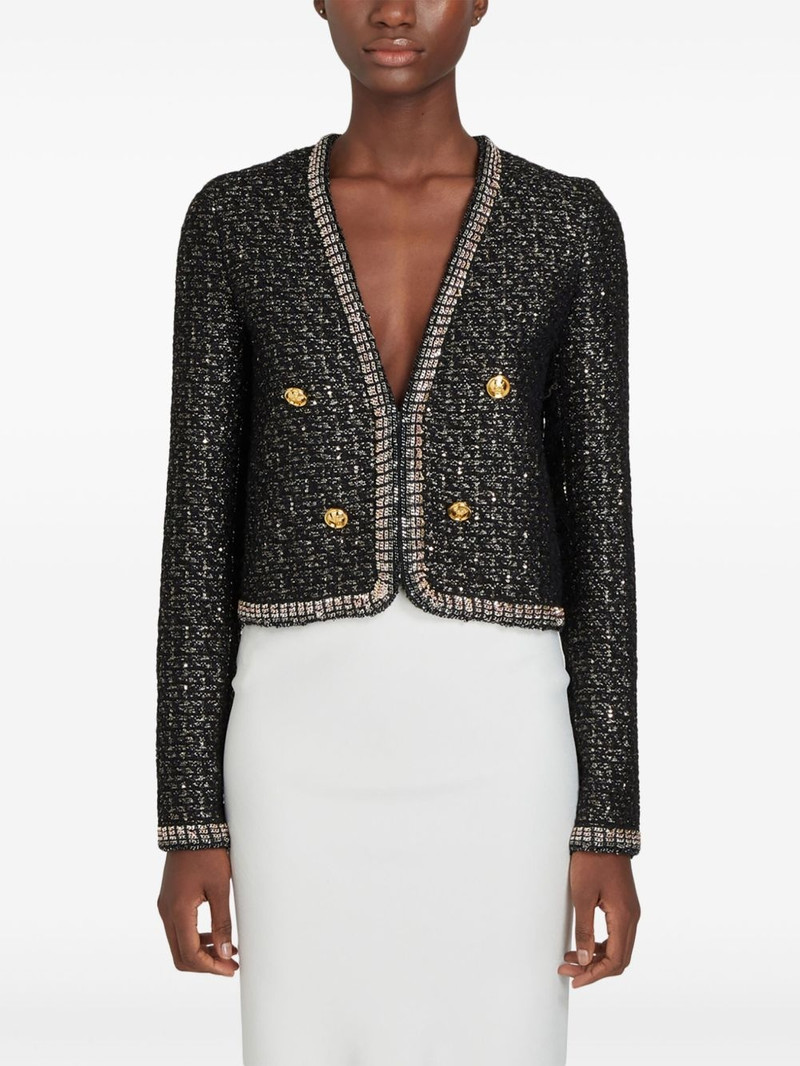 GIAMBATTISTA VALLI sequin-embellished tweed jacket outlook