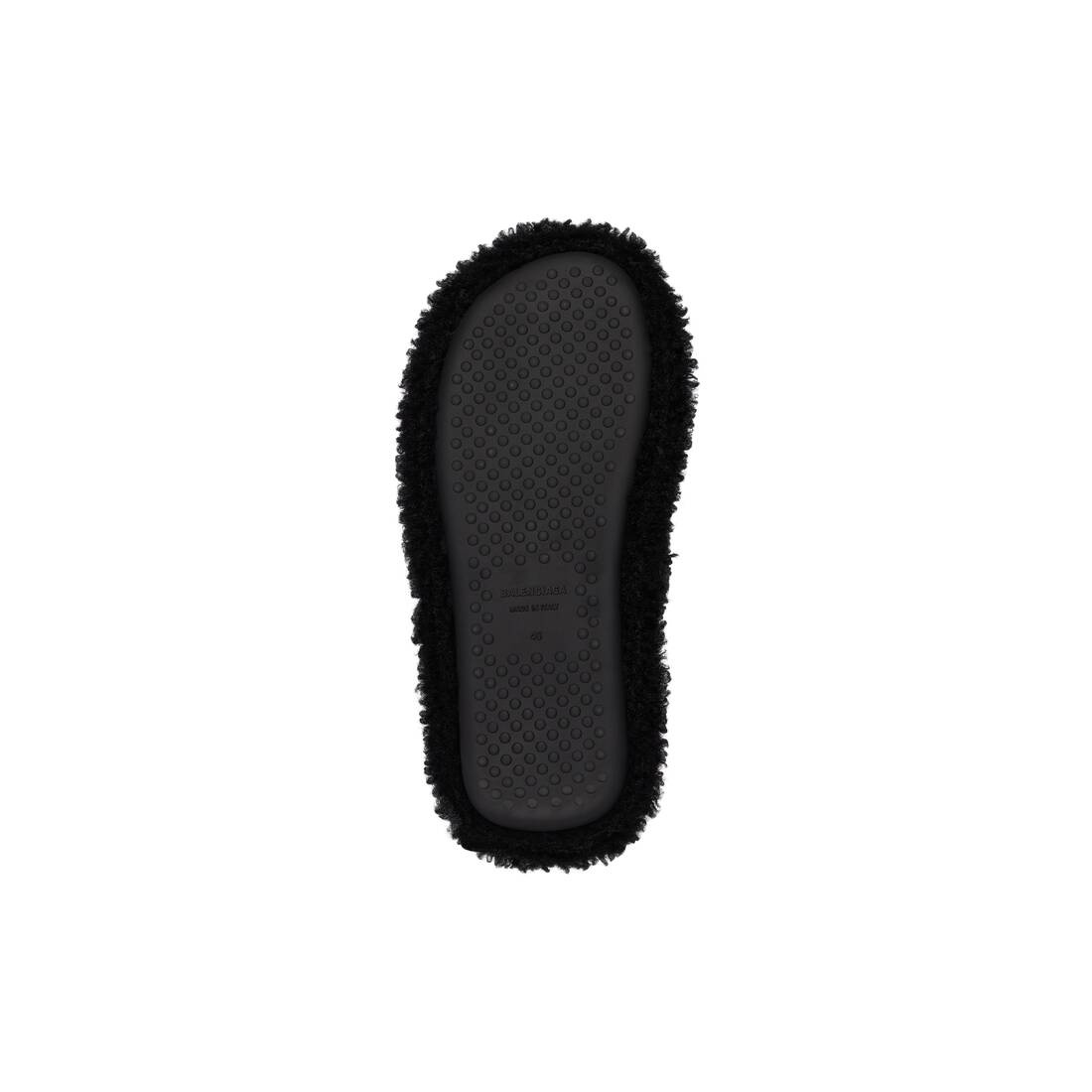 Men's Furry Mule in Black - 7
