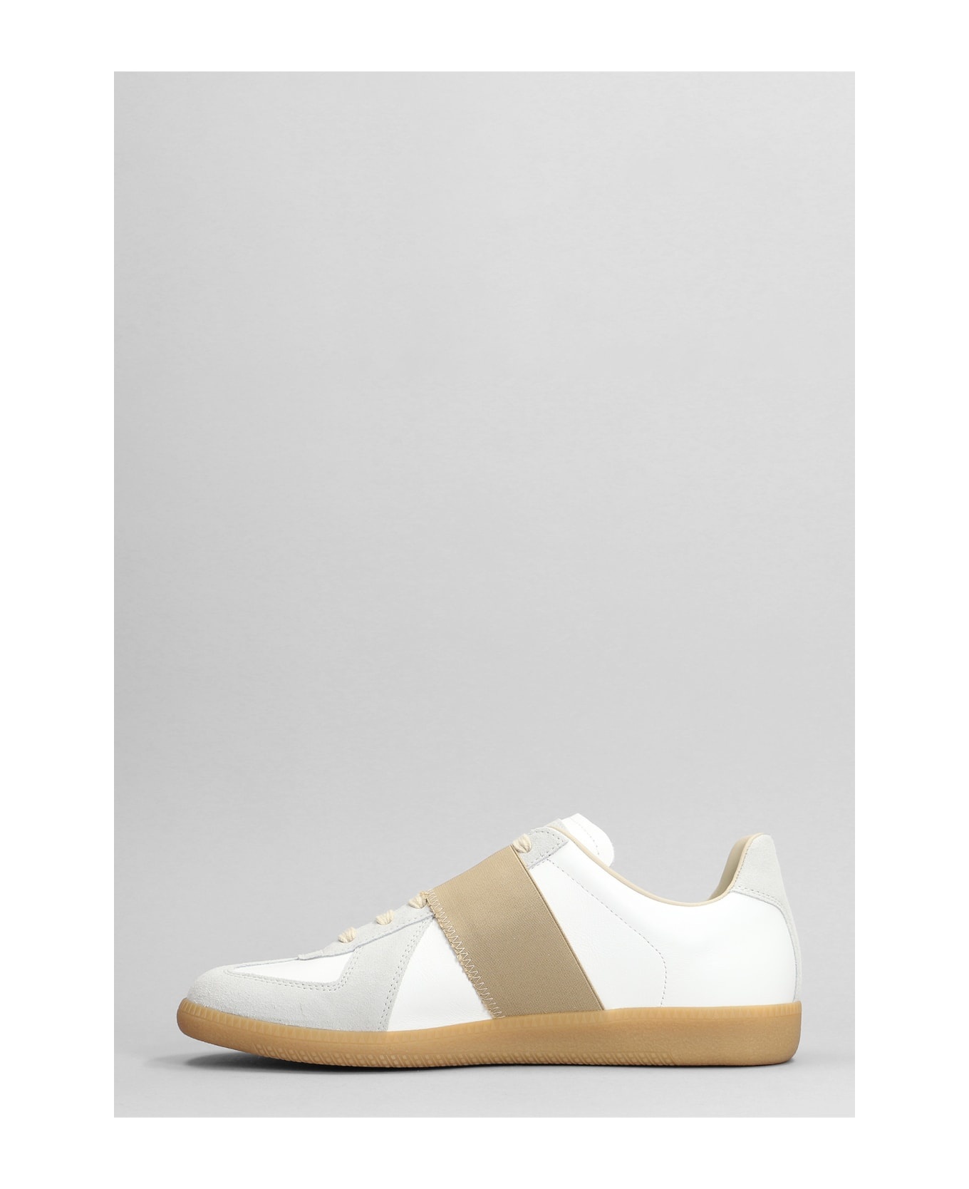 Replica Sneakers In White Suede And Leather - 3