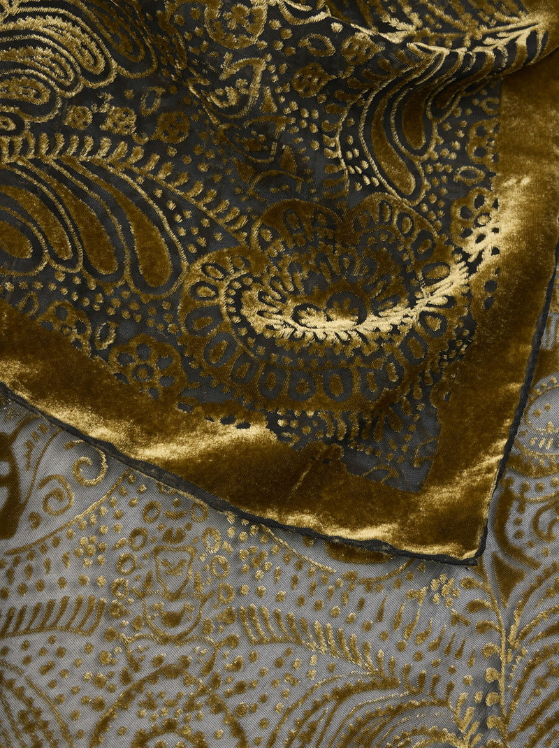 BURNOUT VELVET SHAWL WITH PAISLEY FOLIAGE MOTIF 3