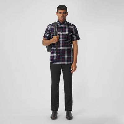 Burberry Short-sleeve Check Cotton Poplin Shirt outlook