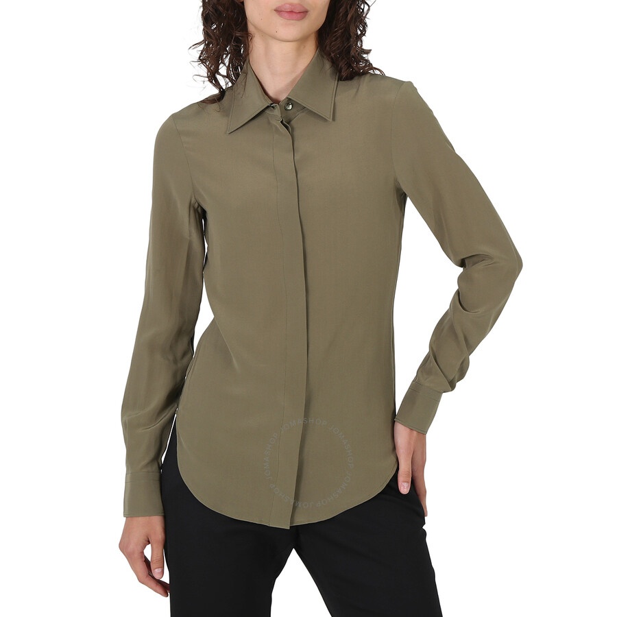 Moschino Ladies Olive Button Down Blouse, Brand Size 36 (US Size 2) - 3