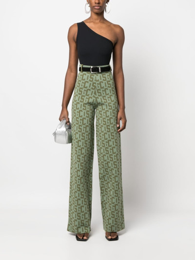 GCDS monogram high-waisted knit trousers outlook